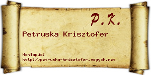 Petruska Krisztofer névjegykártya